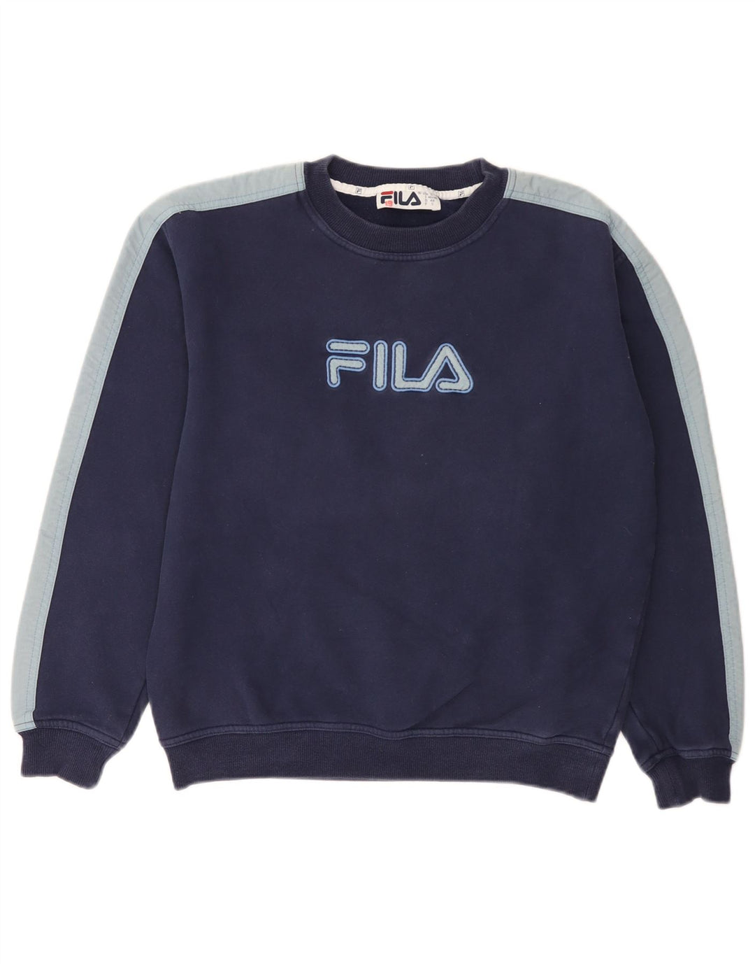 Fila Herre grafisk sweatshirt Jumper IT 46/48 Lille marineblå farveblok