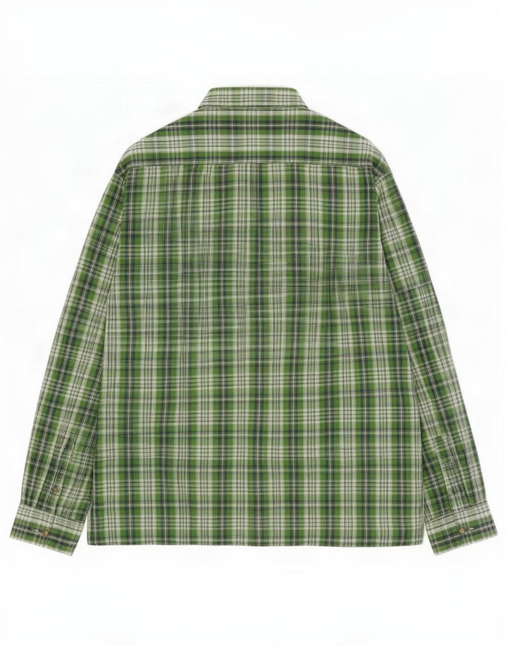 Brugi herreskjorte 2XL grøn ternet polyester