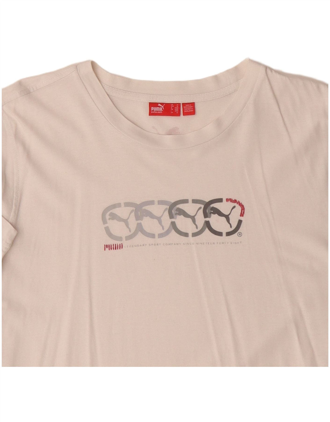 Puma Herre grafisk T-shirt Top Medium Hvid Bomuld