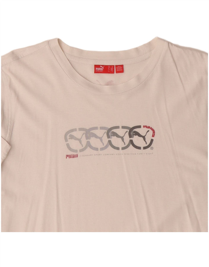 Puma Herre grafisk T-shirt Top Medium Hvid Bomuld