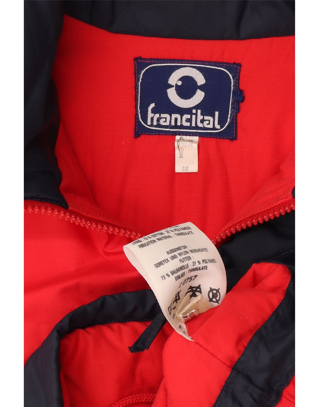 Francital Herre Gore-Tex Skijakke med hætte UK 38 Medium Red Colourblock