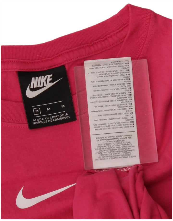 NIKE Grafisk Top Langærmet UK 14 Medium Pink Bomuld