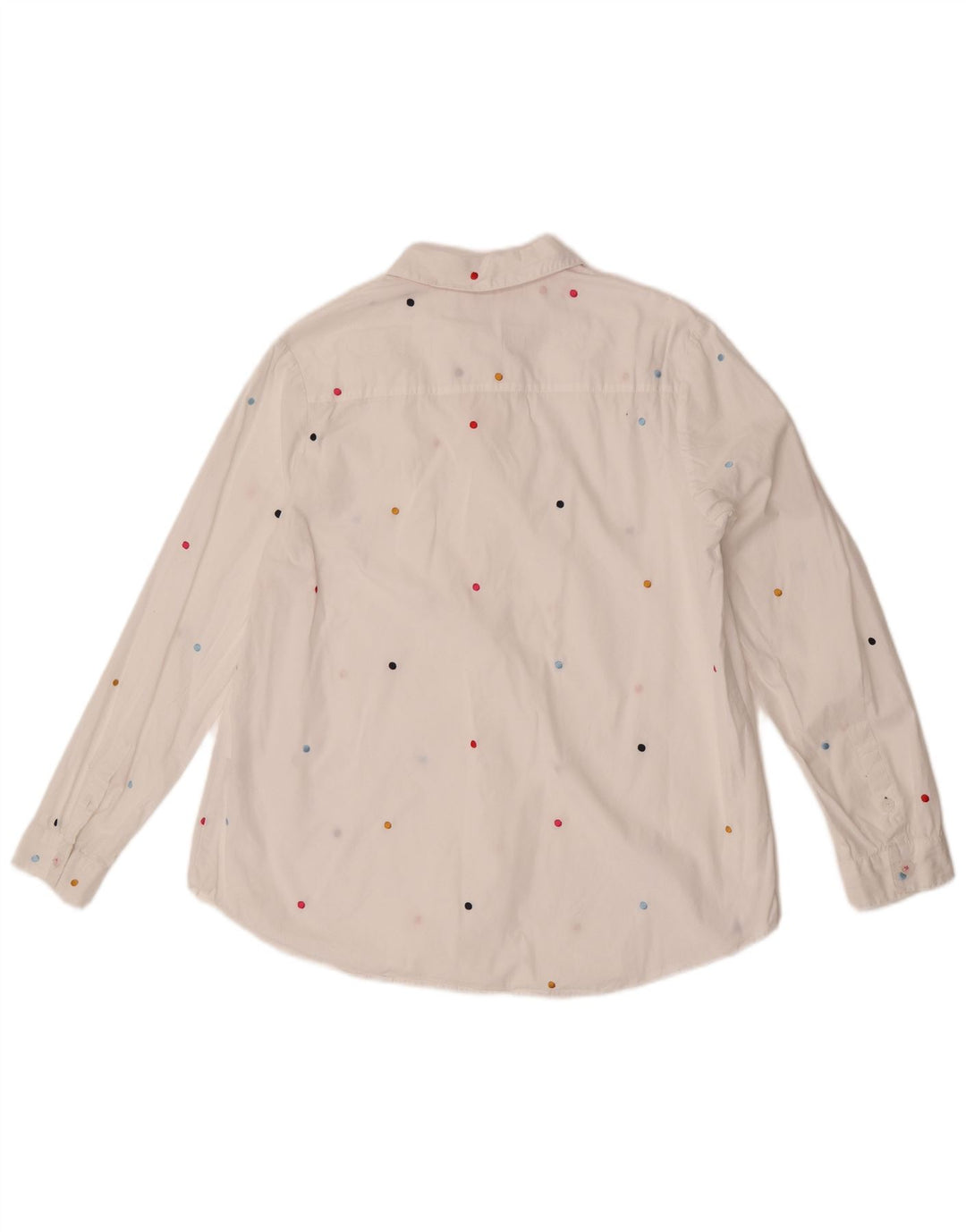 Joules Dame Pullover Shirt UK 12 Medium White Polka Dot Bomuld