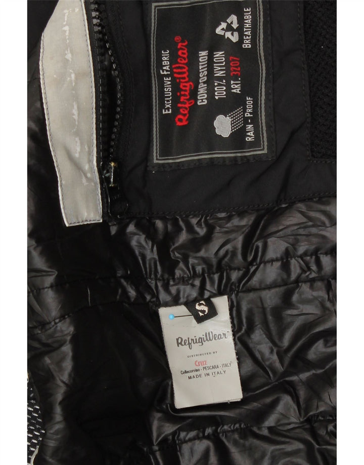 Refrigiwear Womens Hooded Bomber Jacket UK 10 Small Black Nylon