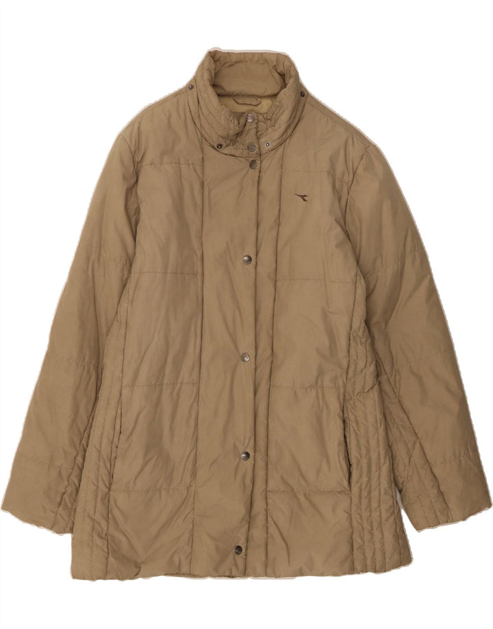 DIADORA Womens Padded Jacket UK 16 Large Beige Polyester Vintage Diadora and Second-Hand Diadora from Messina Hembry 