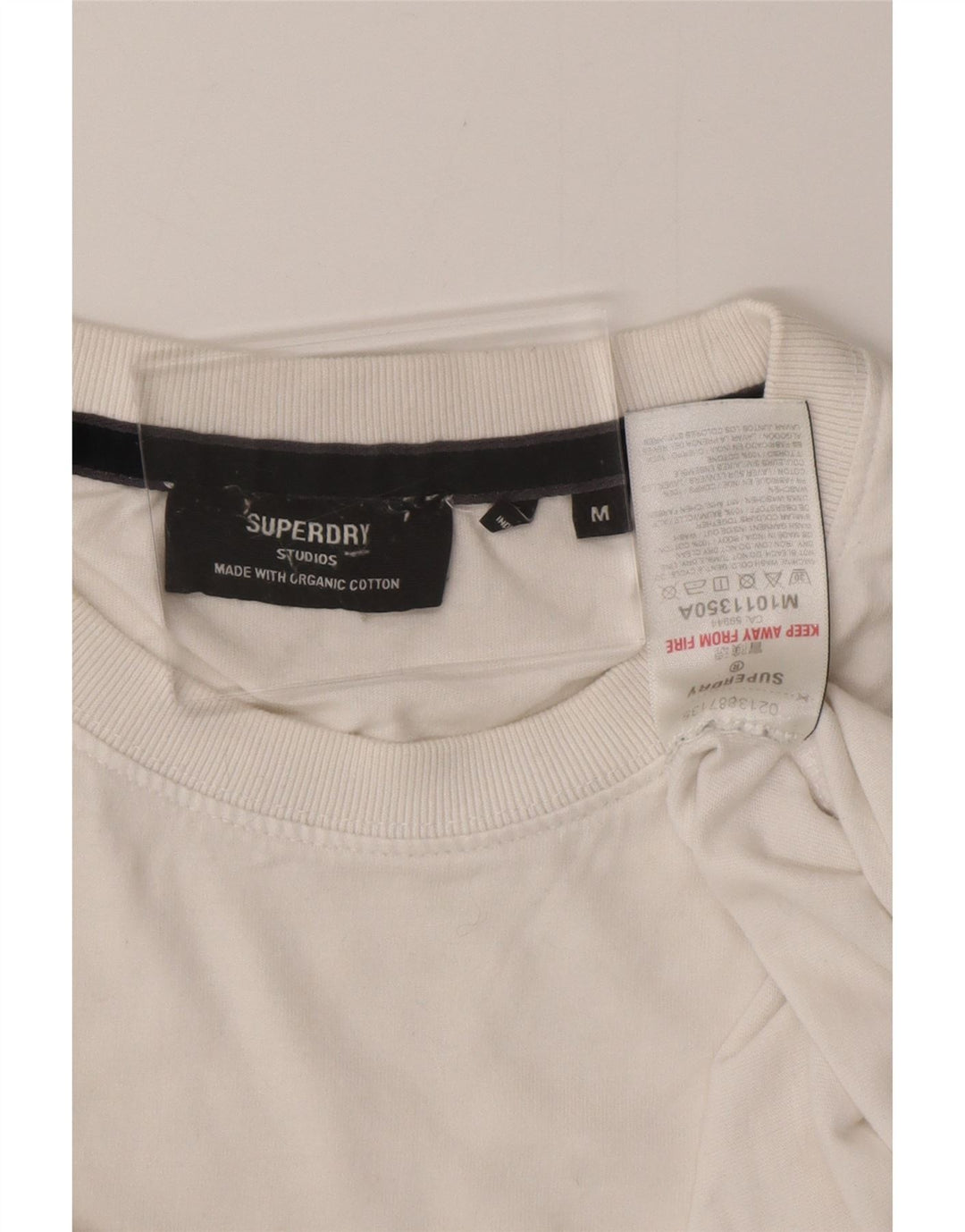 SUPERDRY Herre T-Shirt Top Medium Hvid Bomuld