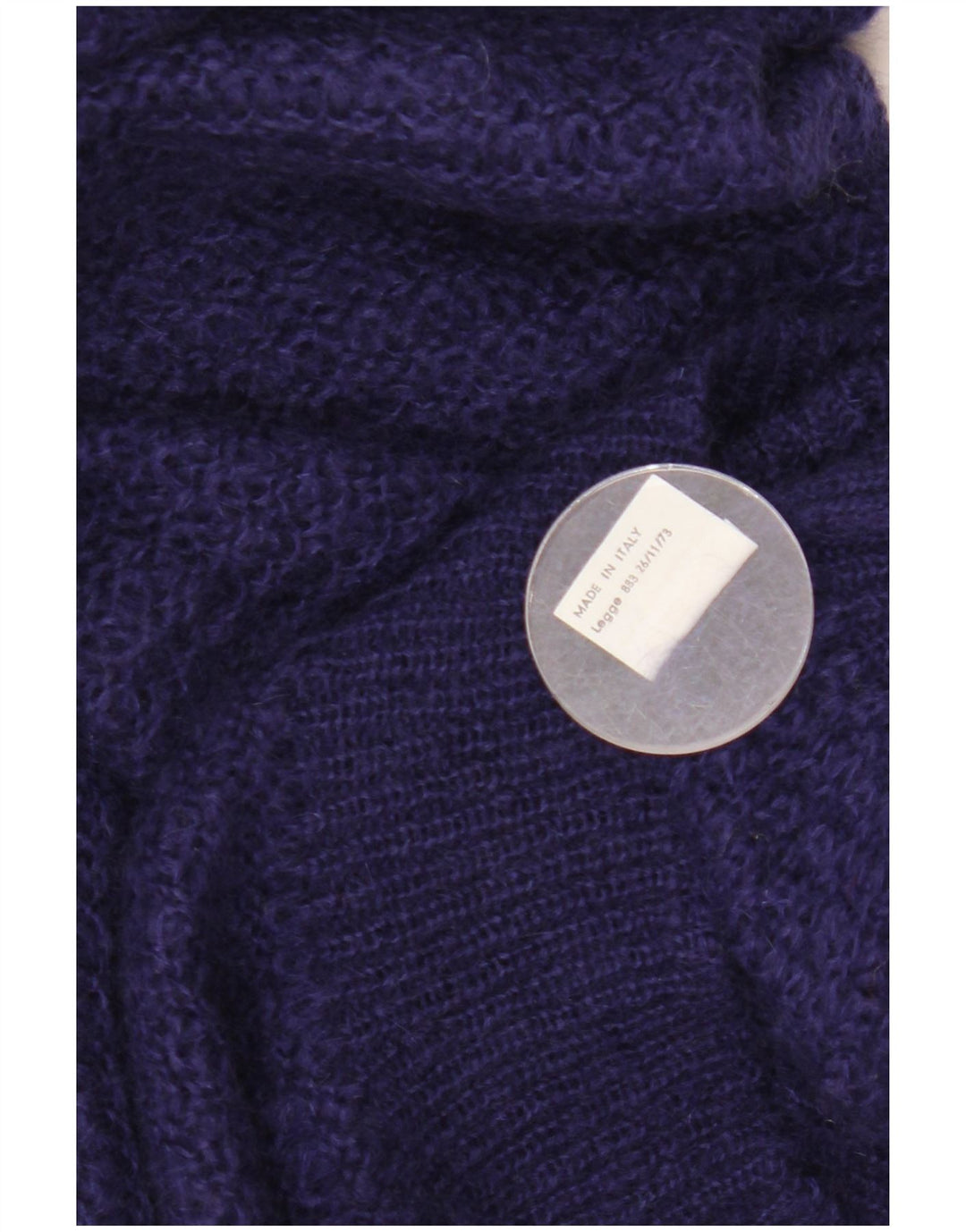 VINTAGE Dame Boat Neck Jumper Sweater UK 16 Large Navy Blue Mohair