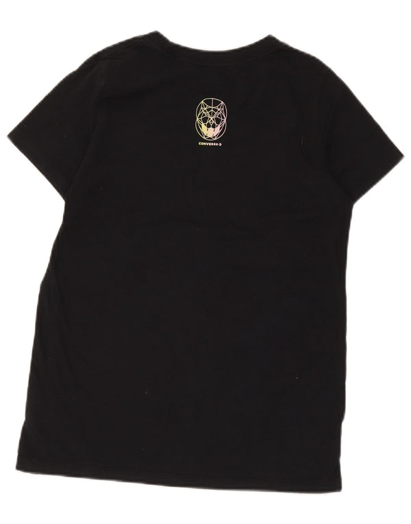 Converse grafisk T-shirt top til kvinder UK 6 XS sort bomuld