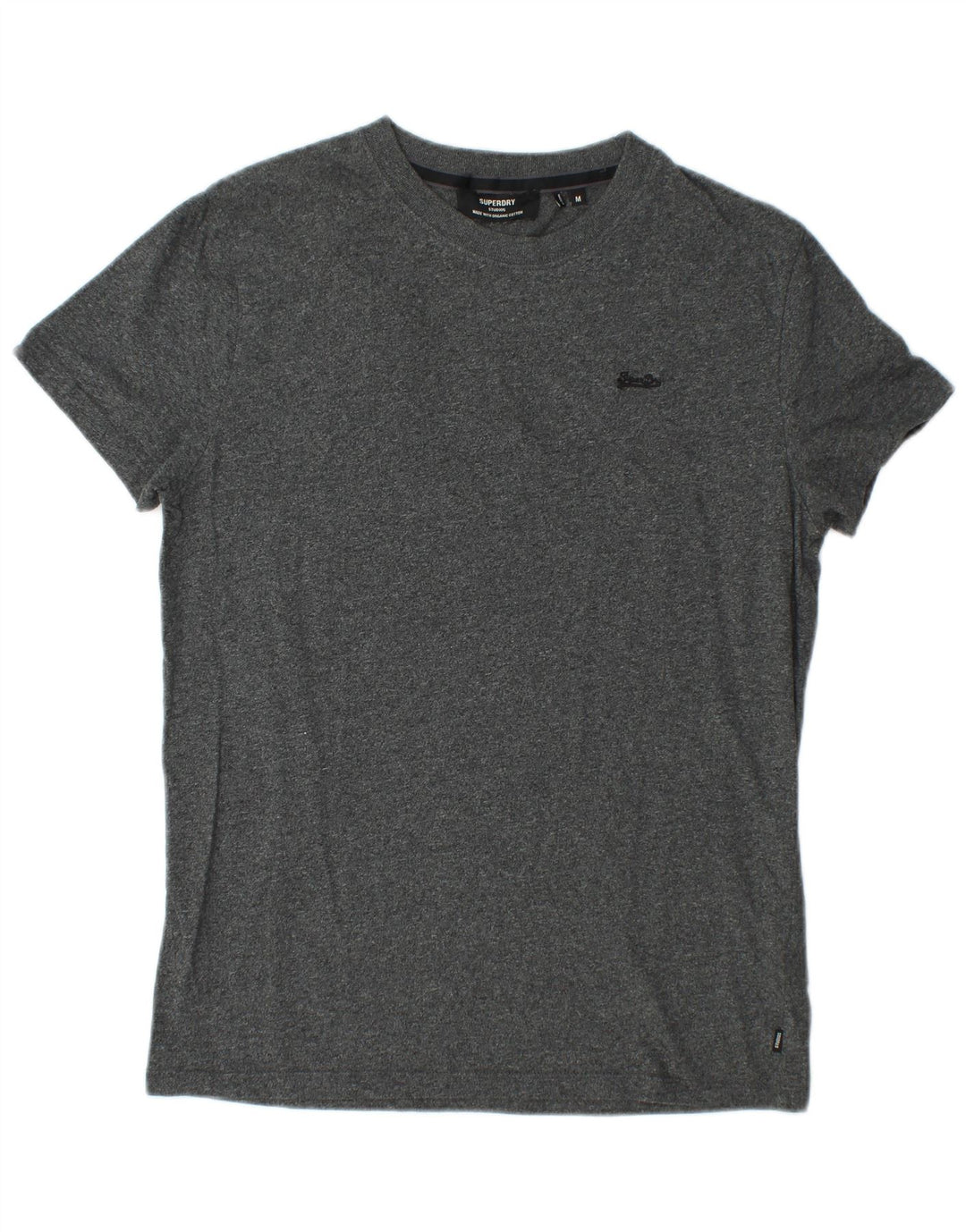 SUPERDRY herre T-shirt top mellemgrå flækket bomuld