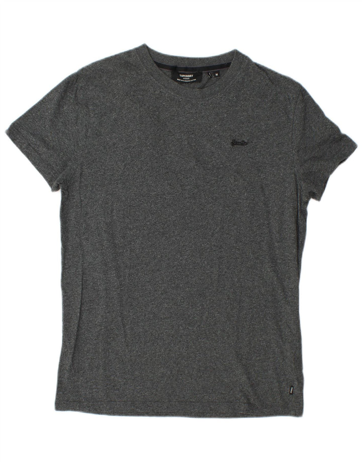 SUPERDRY herre T-shirt top mellemgrå flækket bomuld