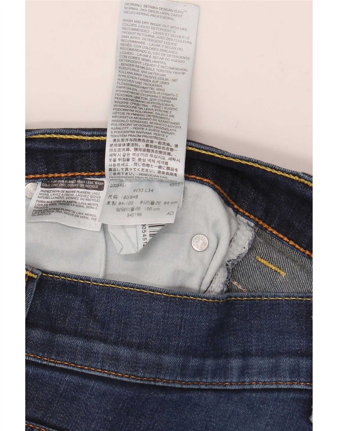 Levi's Herre 511 Slim Jeans W33 L34 Marineblå Bomuld