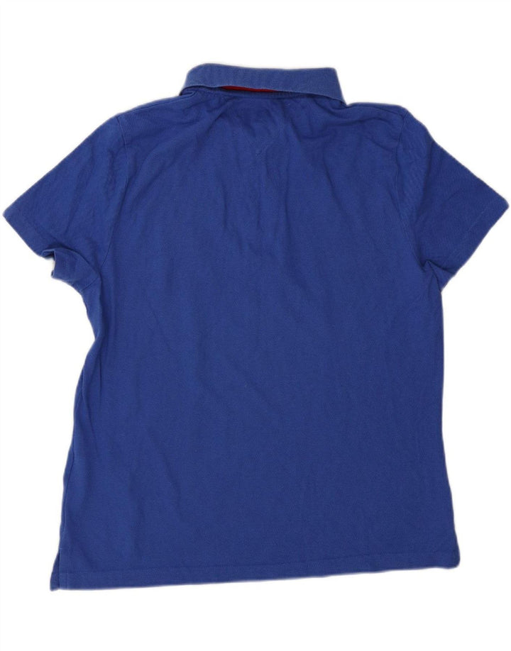 TOMMY HILFIGER Womens Polo Shirt UK 12 Medium Blue Cotton