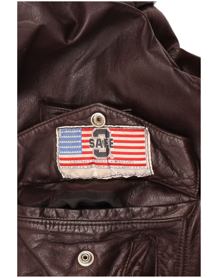 Vintage herre læderjakke UK 40 Stor brunt læder