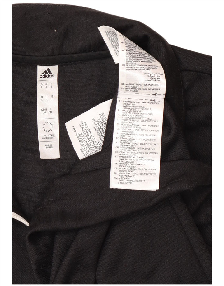 Adidas Herre Zip Neck Top Langærmet Stor Sort Polyester Sports