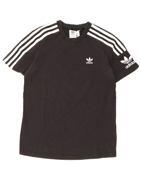 ADIDAS Grafisk T-shirt top til kvinder UK 8 Lille sort bomuld