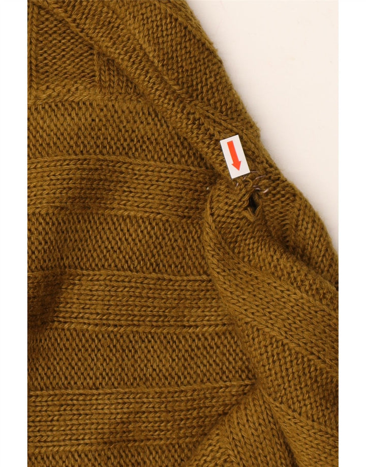POLLINI Mens V-Neck Jumper Sweater Medium Khaki Argyle/Diamond Vintage Pollini and Second-Hand Pollini from Messina Hembry 