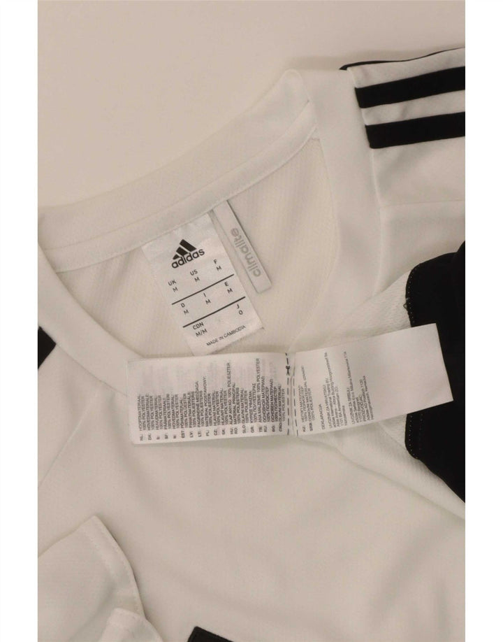 Adidas Herre Climalite T-Shirt Top Medium White Colourblock Polyester