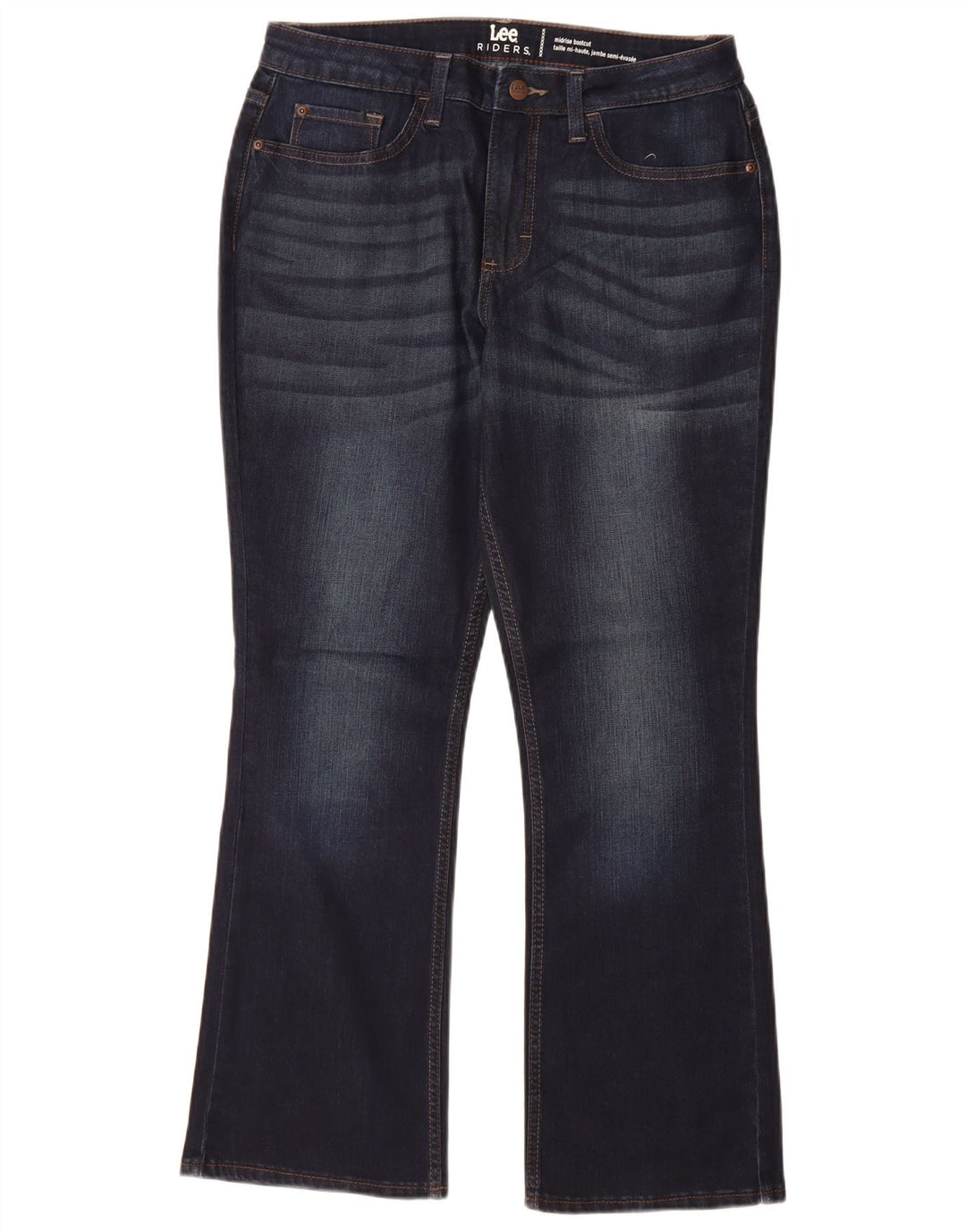 Lee Womens Riders Mid Rise Bootcut Jeans US 10 Large W30 L29 Navy Blue