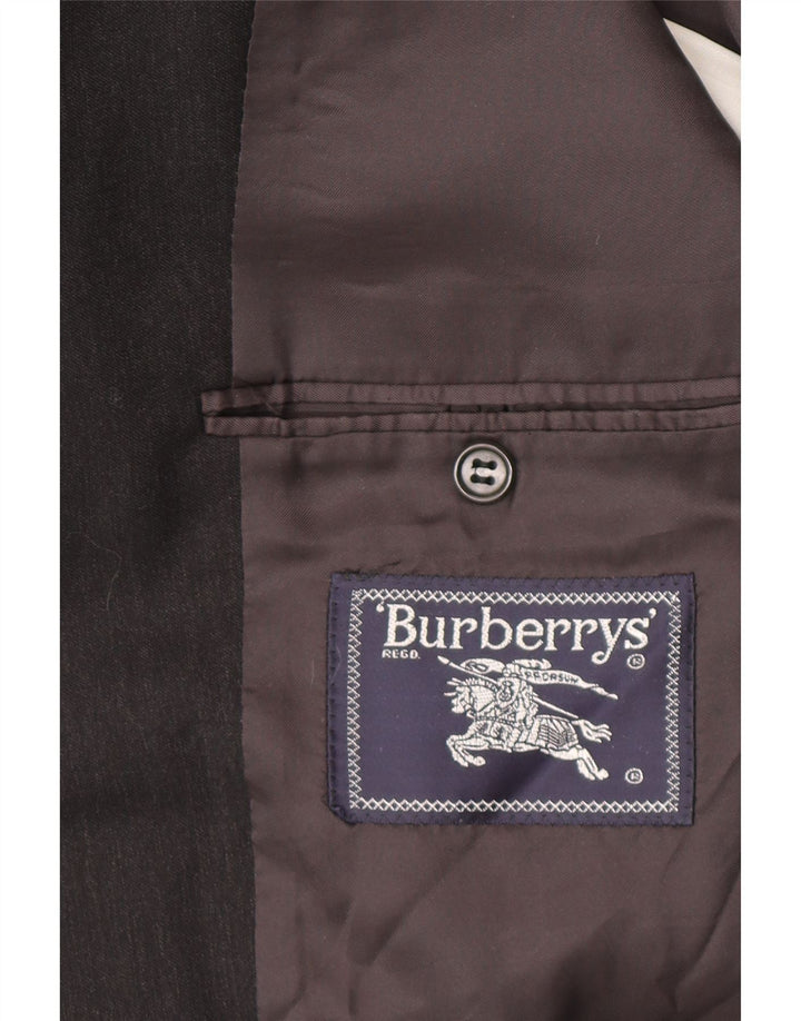 Burberrys Herre 3-knaps blazerjakke IT 52 Stor grå uld