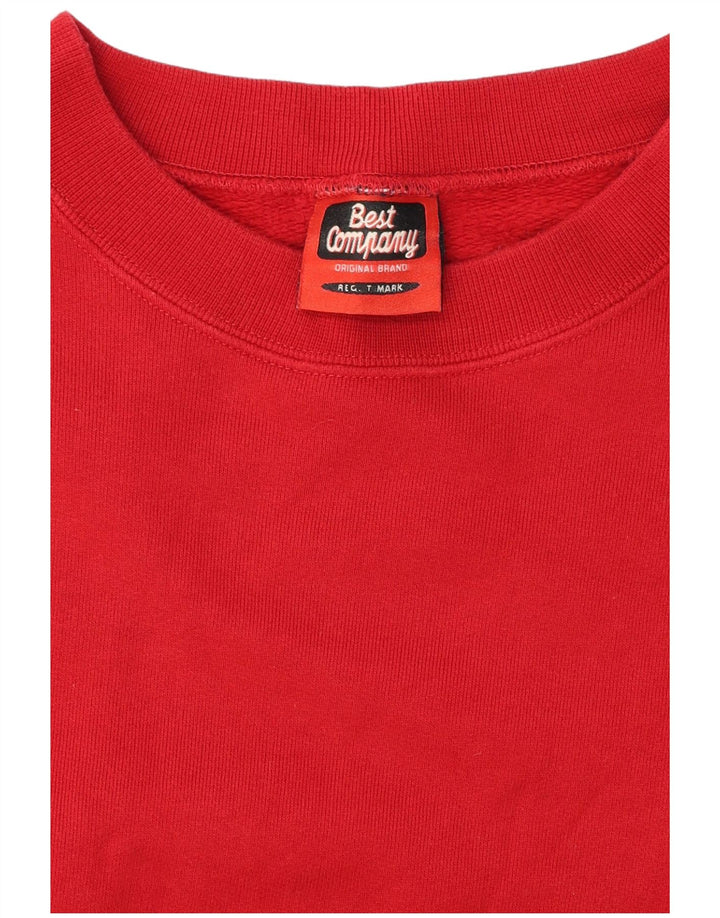 Bedste Firma Herre Grafisk Sweatshirt Jumper Medium Rød Bomuld