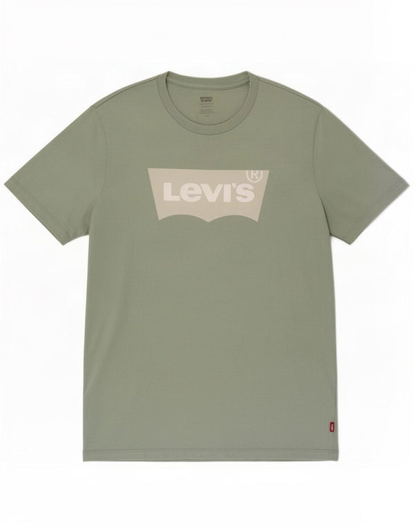 Levi's Herre Standard Fit Grafisk T-Shirt Top Medium Grøn Bomuld