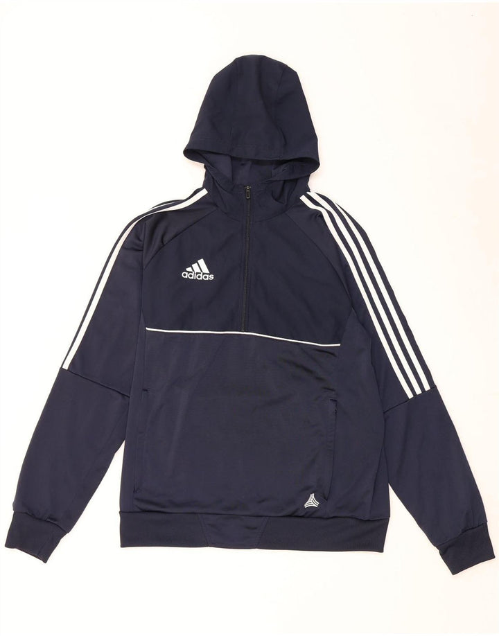 Adidas hættetrøje med lynlås til mænd mellem marineblå polyester