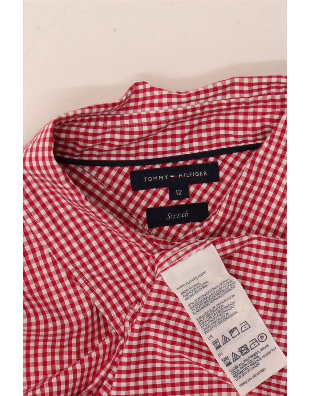 Tommy Hilfiger Dameskjorte US 12 Large Red Gingham Cotton