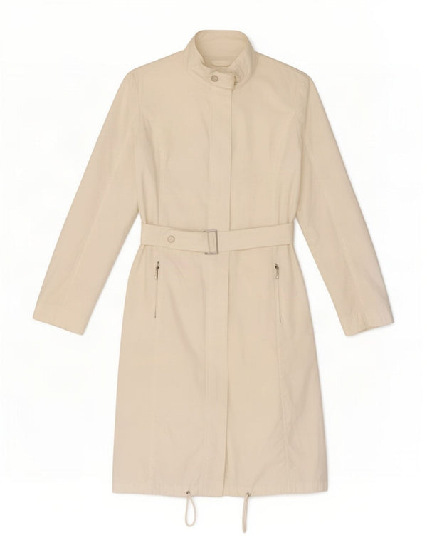 Zara Trench Coat til kvinder UK 12 Medium White Bomuld