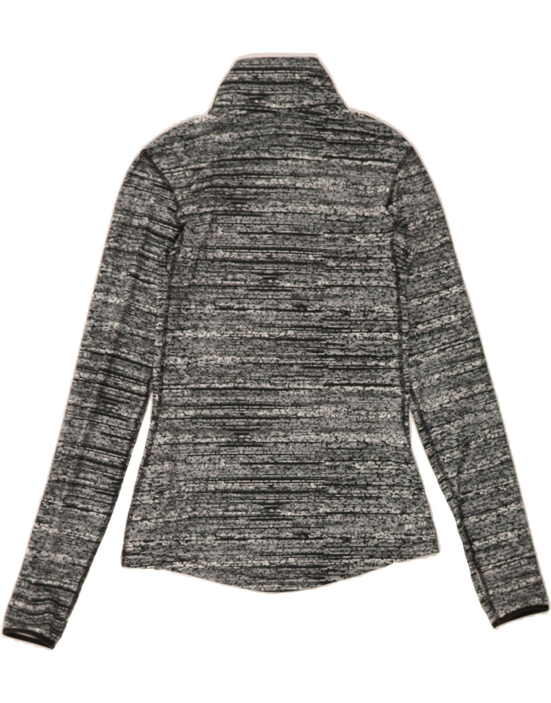 NIKE Womens Dri Fit Pullover Tracksuit Top UK 8 Small Grey Flecked Vintage Nike and Second-Hand Nike from Messina Hembry 