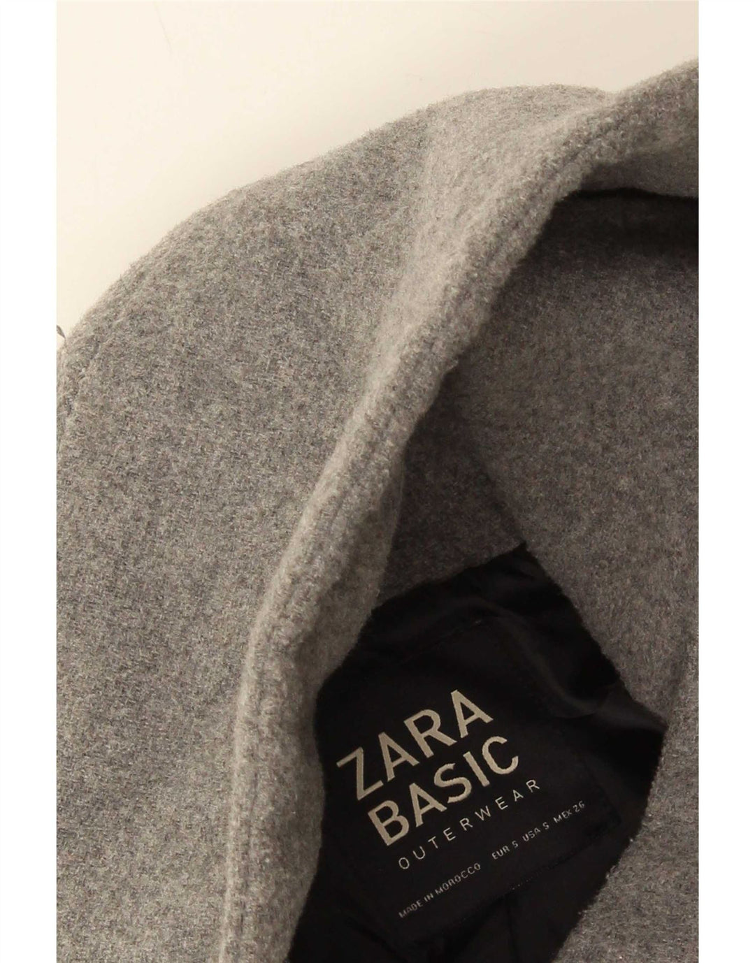 Zara Dame Kort Hætte Oversized Overfrakke UK 10 Lille Grå