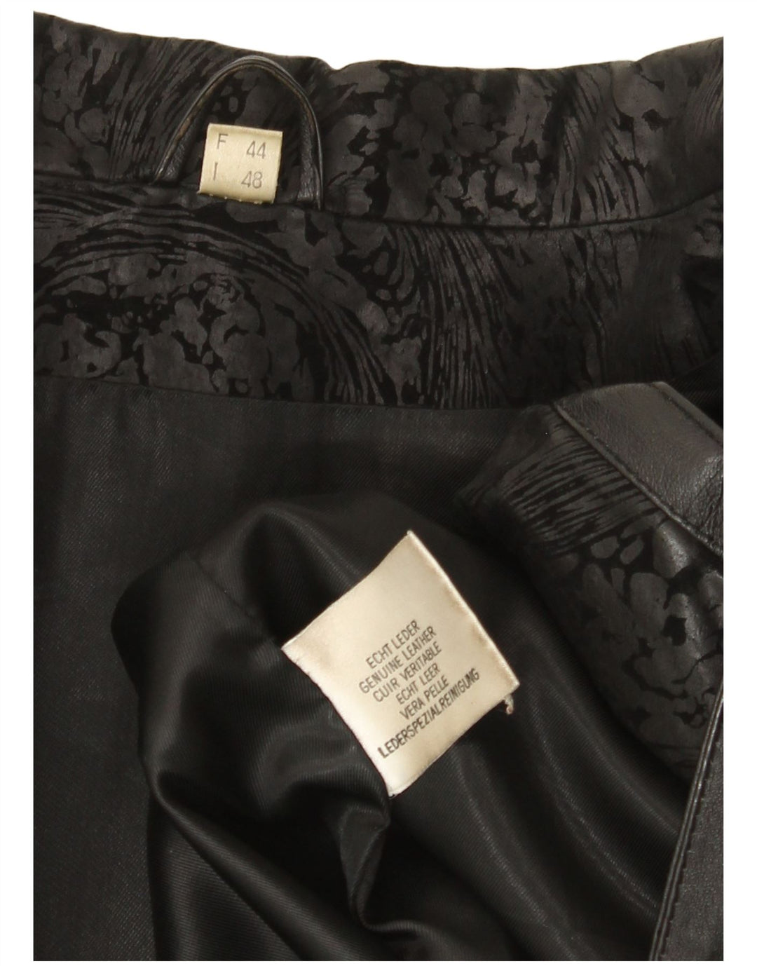 Vintage Dame Oversized Læderjakke IT 48 2XL Sort Læder