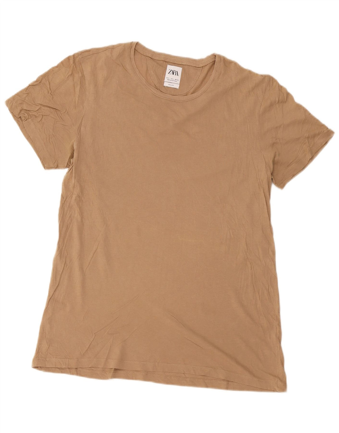 Zara Herre T-Shirt Top Stor Beige
