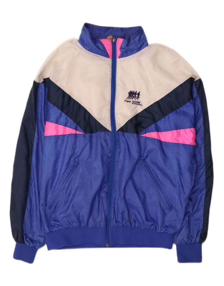 Frank Shorter Herre træningsdragt Topjakke Stor Blå Colourblock Nylon