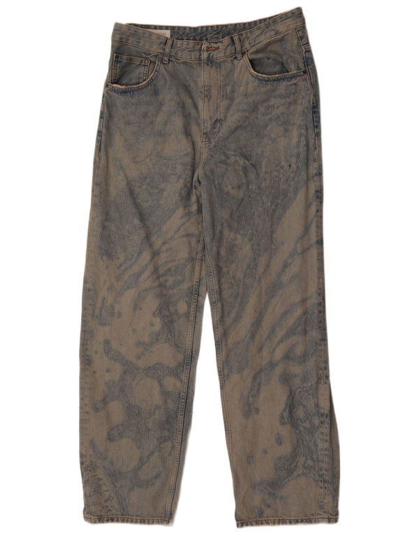 Zara Straight Jeans til mænd EU 42 Large W32 L32 Blue Tie Dye