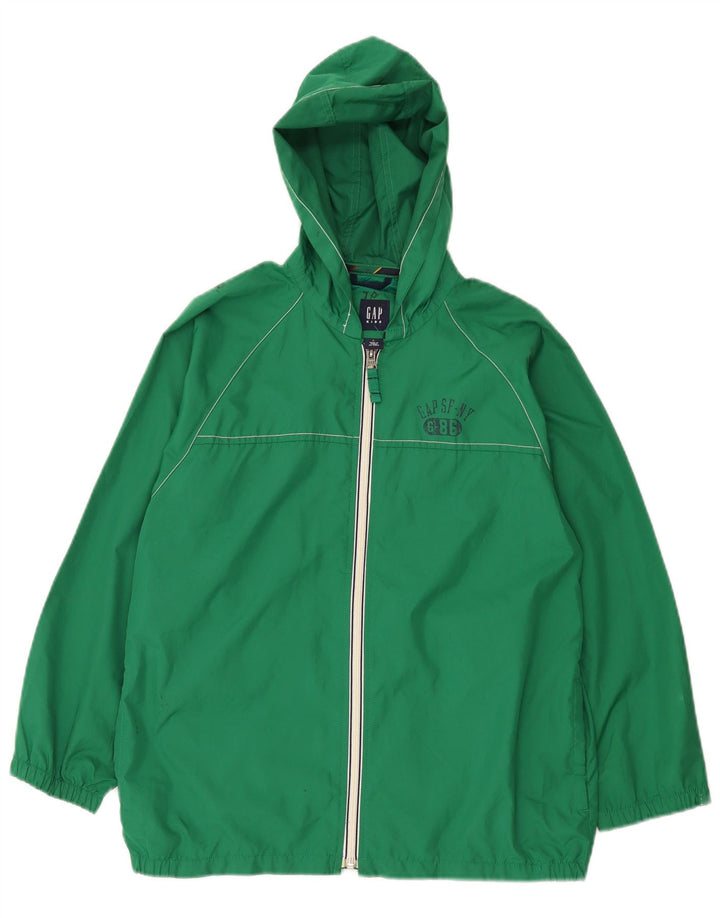 Gap Boys Hætte Regnjakke 10-11 År Stor Grøn Polyester
