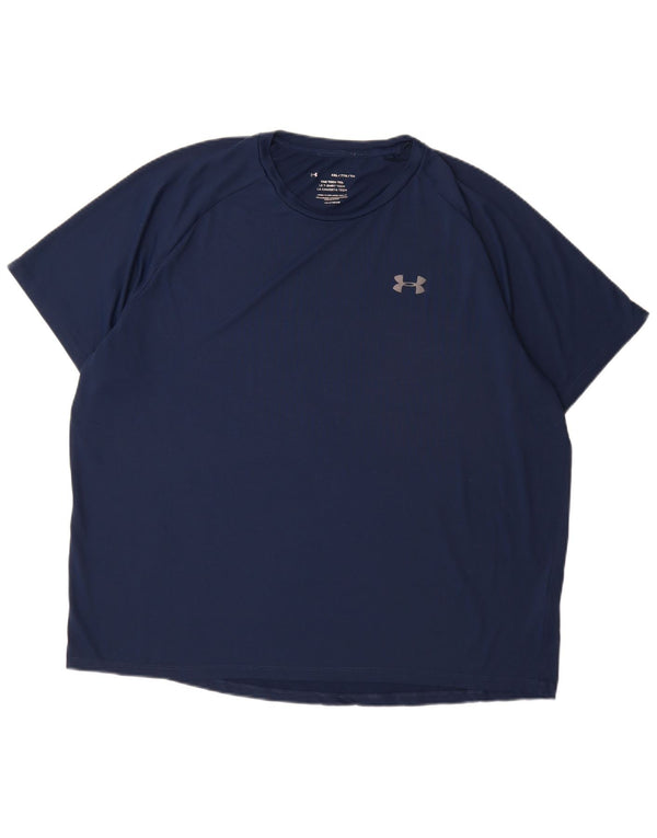 Under Armour Herre T-Shirt Top 2XL Navy Blue Polyester