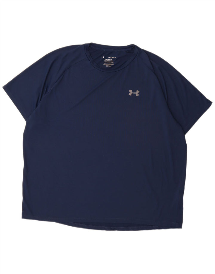 Under Armour Herre T-Shirt Top 2XL Navy Blue Polyester
