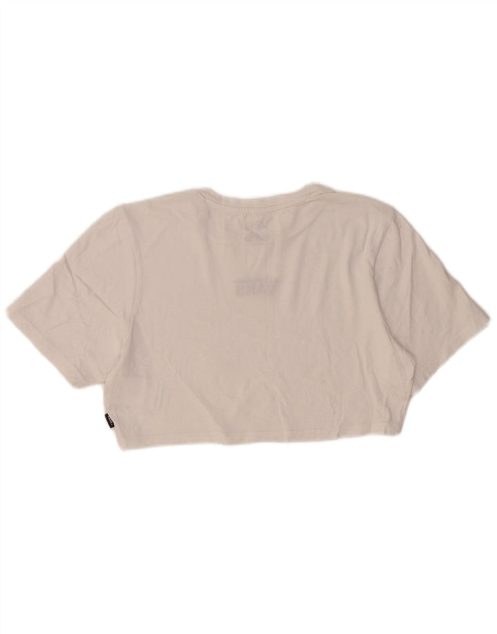 VANS Womens Crop Graphic T-Shirt Top UK 12 Medium White Cotton