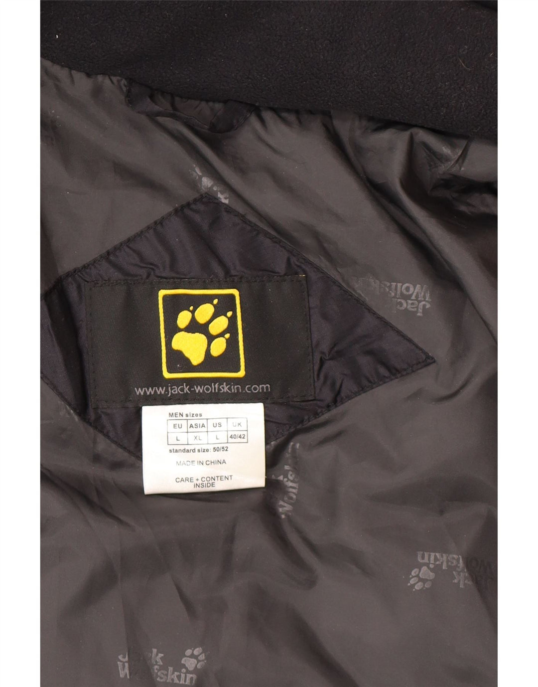 Jack Wolfskin Herre polstret jakke UK 40/42 Stor sort polyester