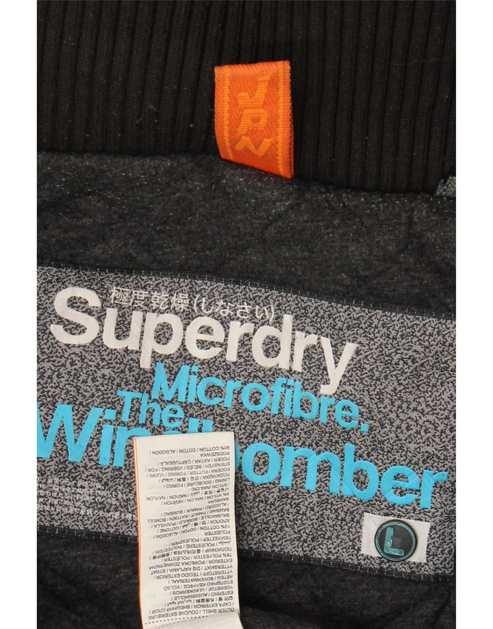 Superdry Womens The Windbomber Hooded Bomber Jacket UK 16 Large Black