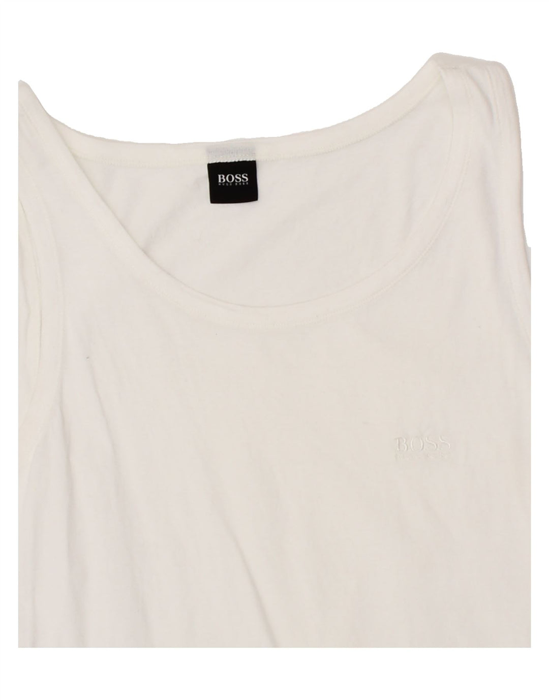 HUGO BOSS Womens Vest Top UK 14 Medium White Cotton Vintage Hugo Boss and Second-Hand Hugo Boss from Messina Hembry 