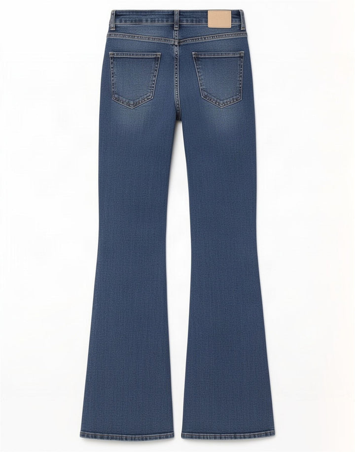 Zara Dame Flared Jeans EU 38 Small W28 L36 Blå