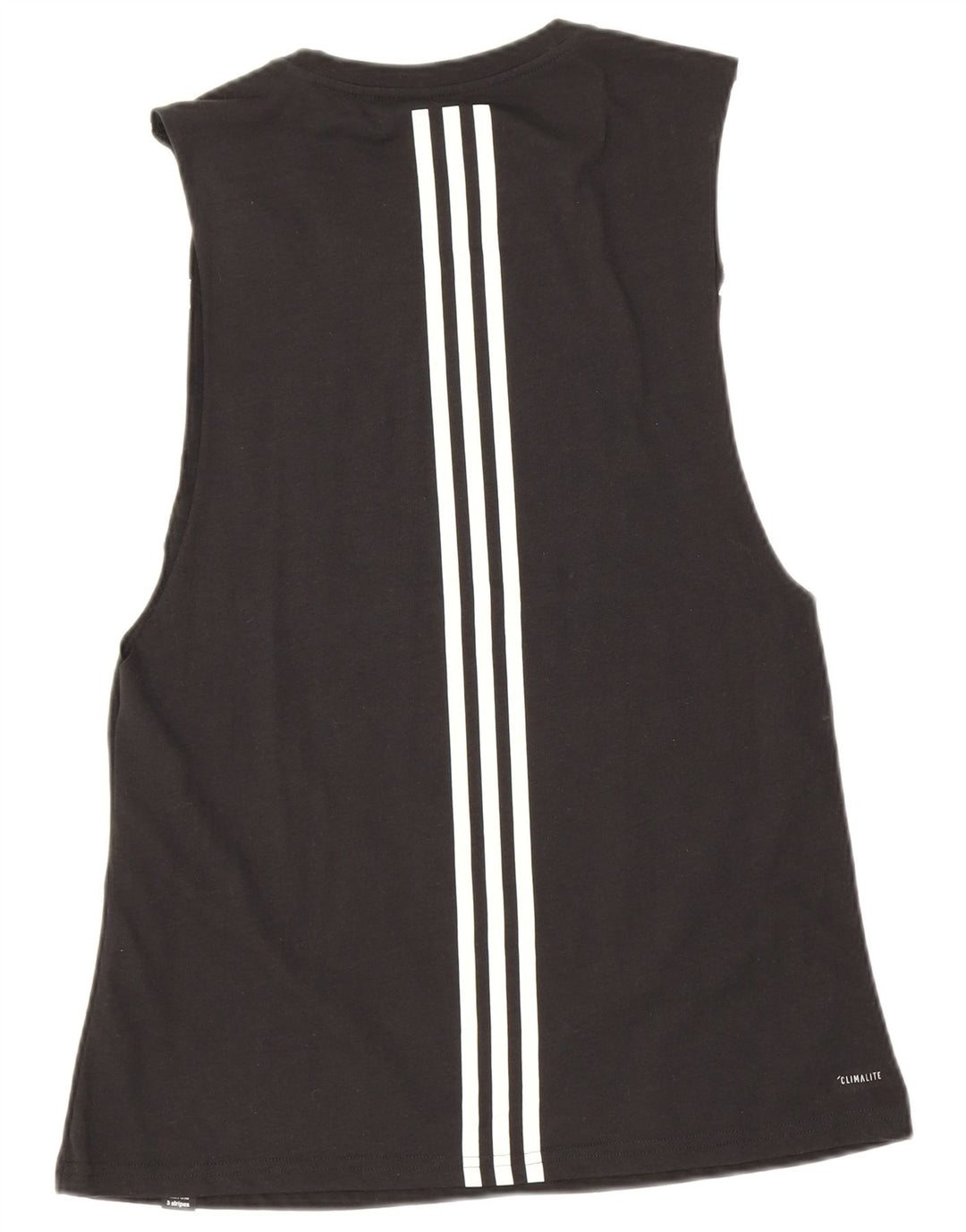 Adidas Womens Three Stripes Grafisk Vest Top UK 12 Medium Black Polyester
