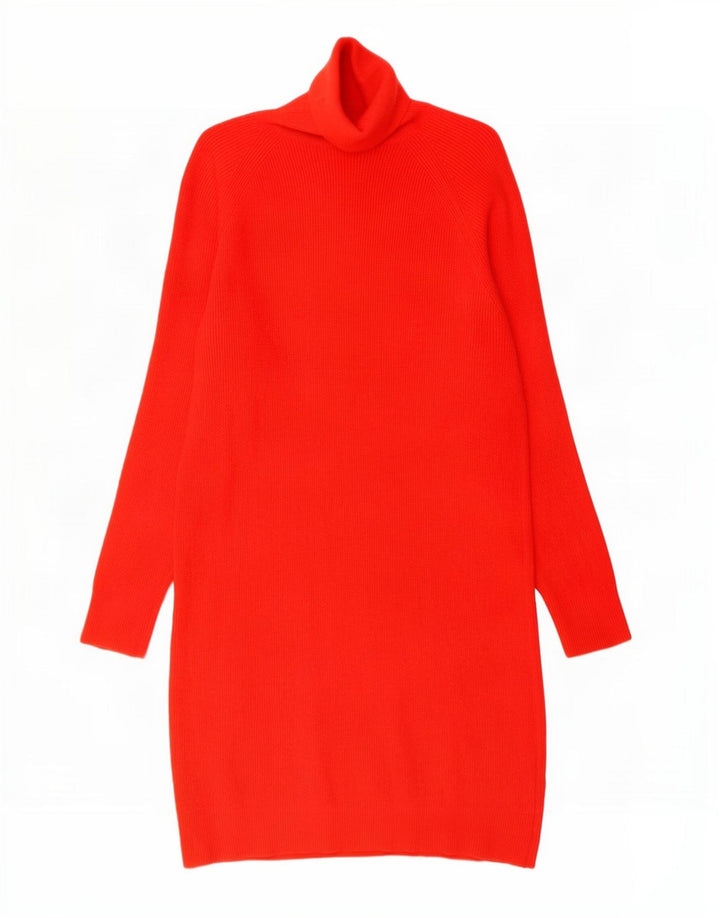 Massimo Dutti Dame Jumper Kjole UK 14 Medium Rød Uld