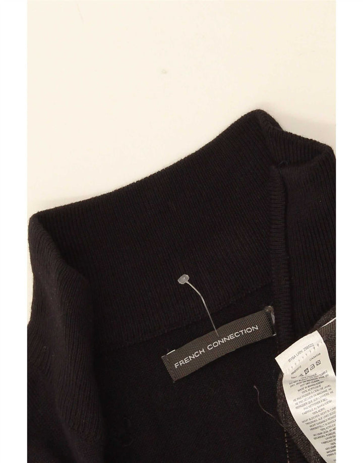 French Connection Herre Zip Neck Jumper Sweater Medium Sort Colourblock