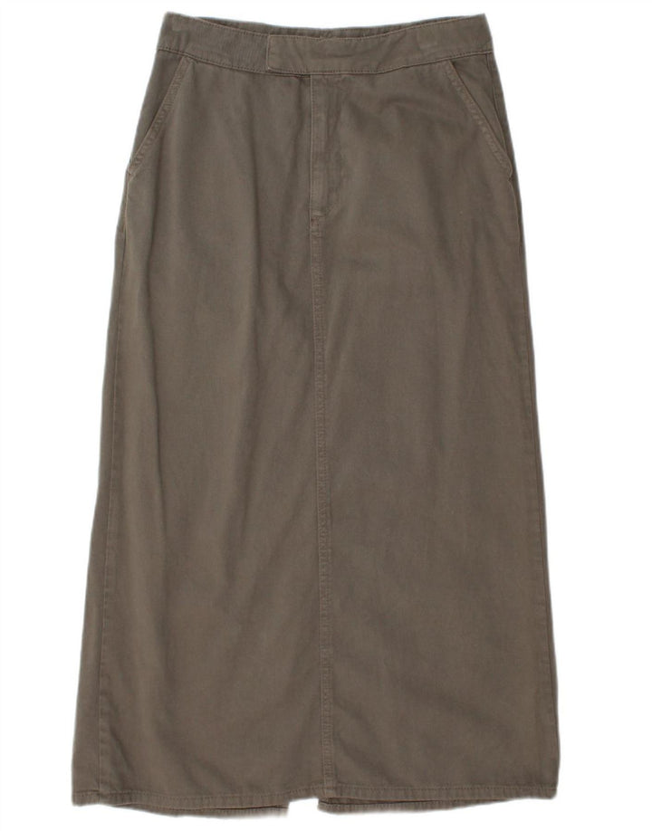PULL & BEAR Womens Midi Skirt W28 Medium Grey Cotton
