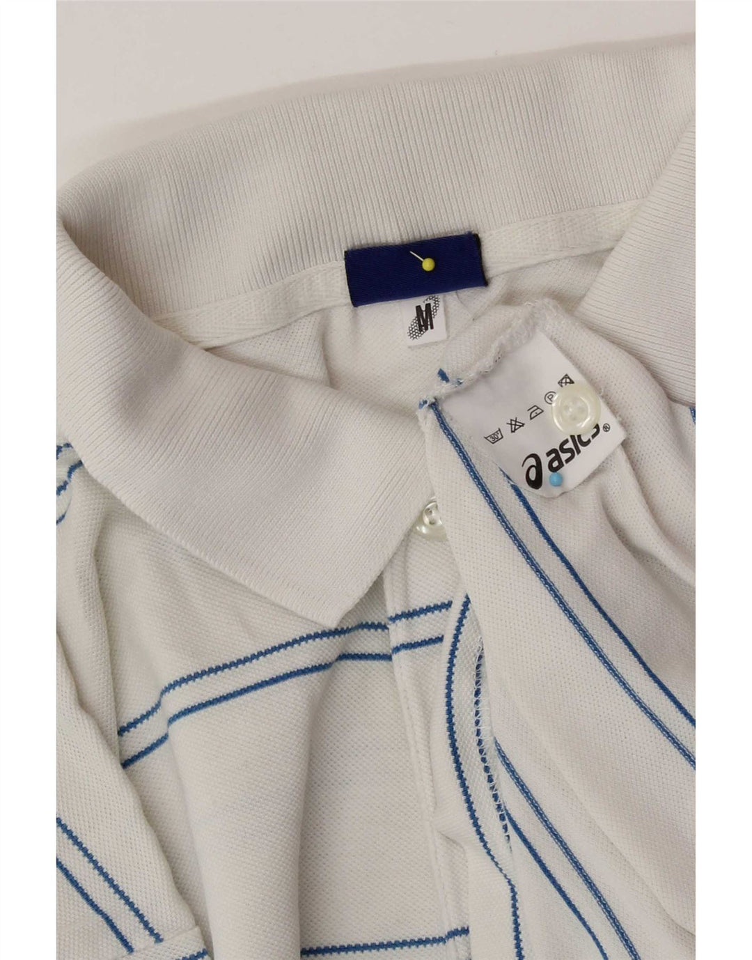 Asics herre poloshirt Medium hvid stribet bomuld