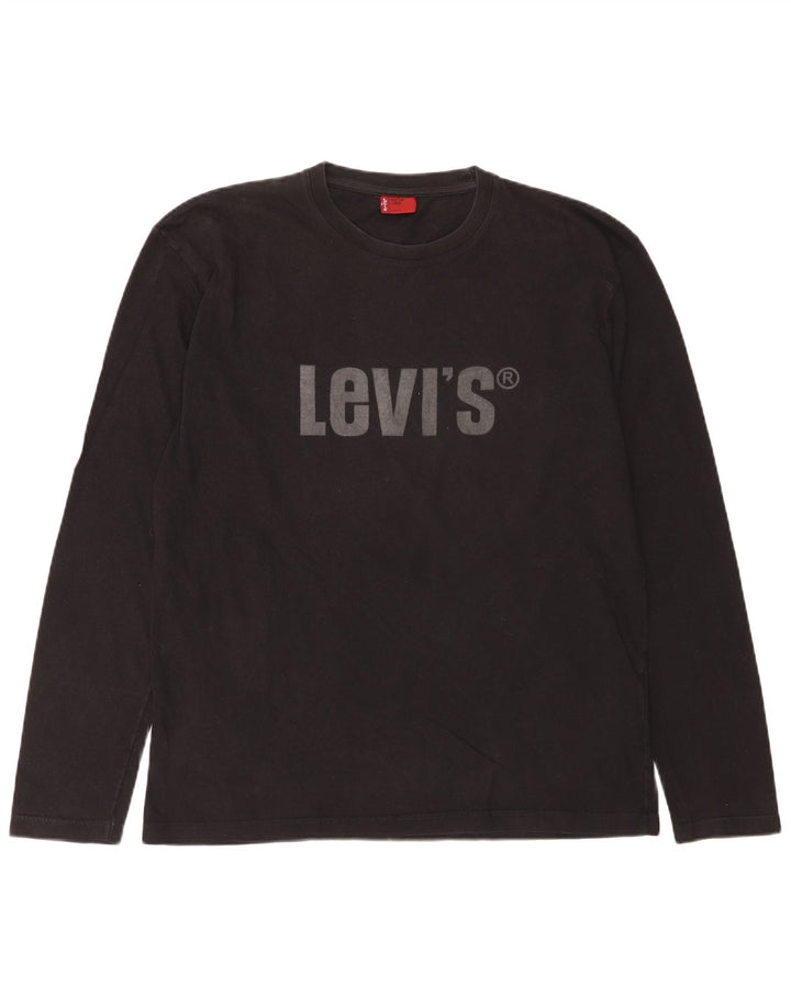 Levi's Herre grafisk top langærmet stor sort bomuld