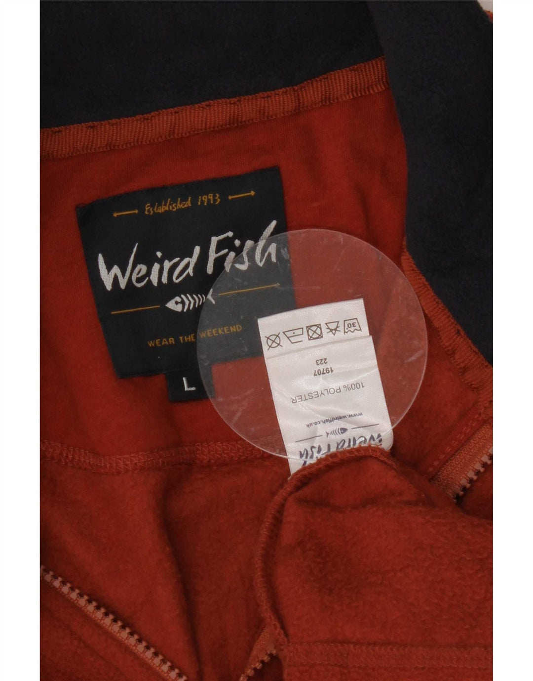 Weird Fish Herre Zip Neck Fleece Jumper Stor Brun Polyester