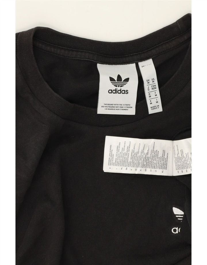ADIDAS Herre T-Shirt Top Medium Sort Bomuld